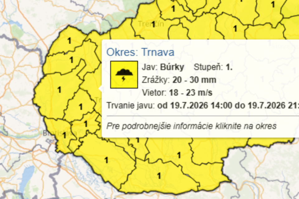 Vylúčené nebudú ani intenzívne búrky. | Foto: SHMÚ