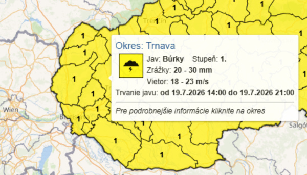 Vylúčené nebudú ani intenzívne búrky. | Foto: SHMÚ