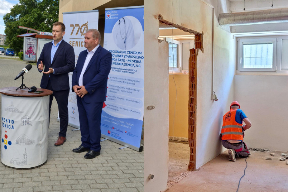 Podľa primátora znamená začiatok rekonštrukčných prác výrazný posun vpred pre zdravotnícku starostlivosť v meste | Zdroj: mesto Senica