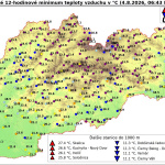 Mapa teplôt na Slovensku | Zdroj: SHMÚ