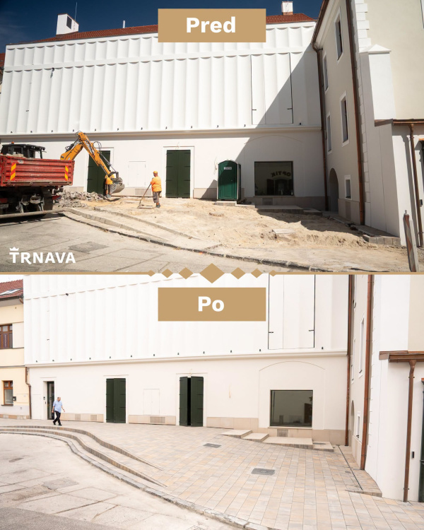 Chodník pred a po rekonštrukcii | Zdroj: Mesto Trnava