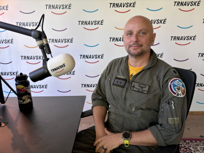 Pilot F16 v štúdiu Trnavského rádia | Foto: Zuzana Benková, Trnavské rádio