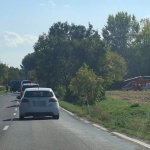 Úsekom sa prechádzalo len v jednom pruhu. | Foto: László Vida, Nagyszombati Kerület Útinform