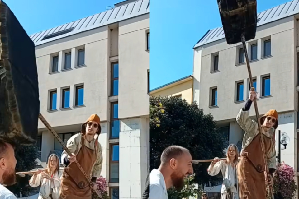 Žartovanie choduliarov všetkých na mieste rozosmialo. | Foto: Peter Krásny, Trnava