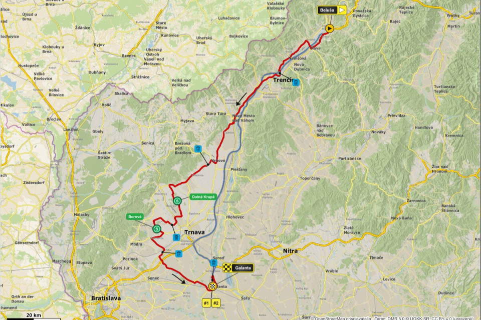 Mapa 4. etapy, ktorá prechádza aj naším krajom.