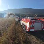 Na mieste sa pohyboval hotový konvoj techniky. | Foto: Hasiči Dobrá Voda