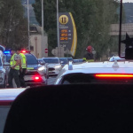 Záber z autobusu potvrdzuje zásah hasičov i policajtov. | Foto: Stanko Iba Vikinkin, Dopravný servis Okres Hlohovec a okolie