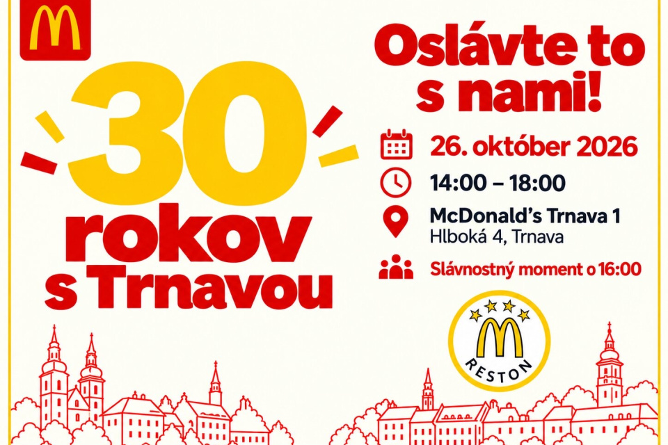 30 rokov McDonald’s v Trnave oslávime spoločne 