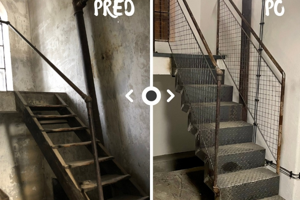 Obnovené schodisko. l Zdroj: Elektrárňa Piešťany