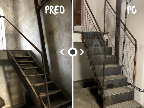 Obnovené schodisko. l Zdroj: Elektrárňa Piešťany