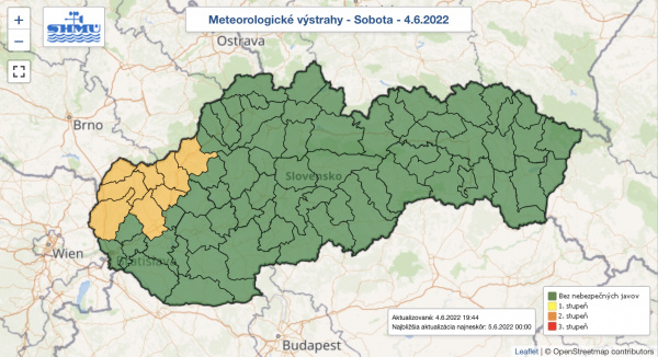 Výstrahy SHMÚ. | Zdroj: SHMÚ