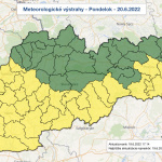 Pondelkové meteo-výstrahy. | Zdroj: SHMÚ