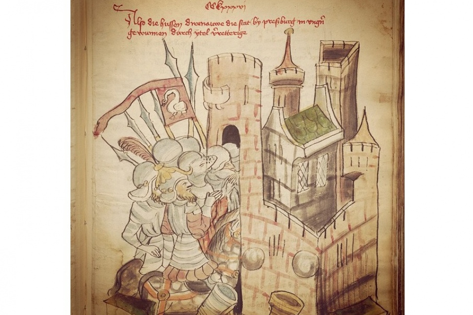 Udalosť dokumentuje kresba v kódexe Eberharda Windeckého (1443). l Zdroj: Historický kalendár 