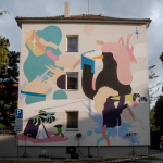 Budovu Záhorskej knižnice v Senici zdobí maľba (mural). | Foto: TTSK