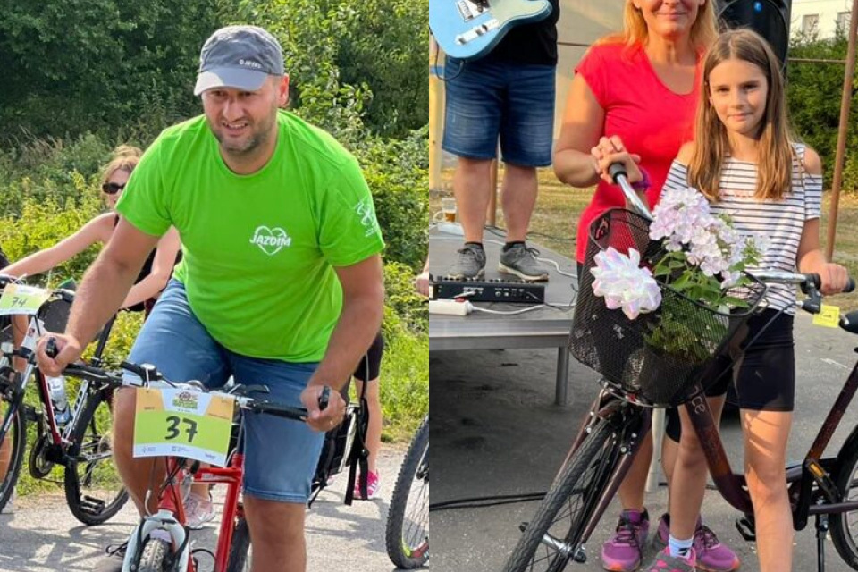 Bicykel v tombole vyhrala Lucia Kalamenová (vpravo) | Foto: Senica, Fb