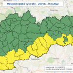Meteorologické výstrahy 16.8. | Zdroj: SHMÚ