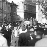 August 1968 na dnešnej Hviezdoslavovej ulici. Pohľad od Mestskej veže.