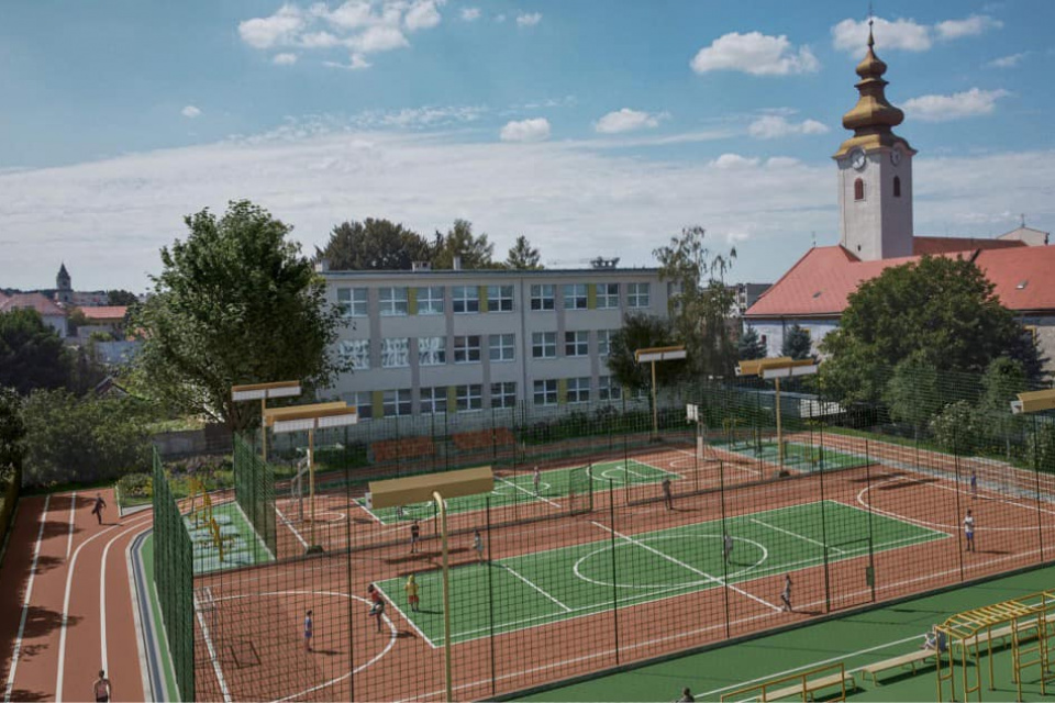 Projekt nového športoviska Gymnázia Ivana Kupca v Hlohovci | Foto: Patrik Voltmann