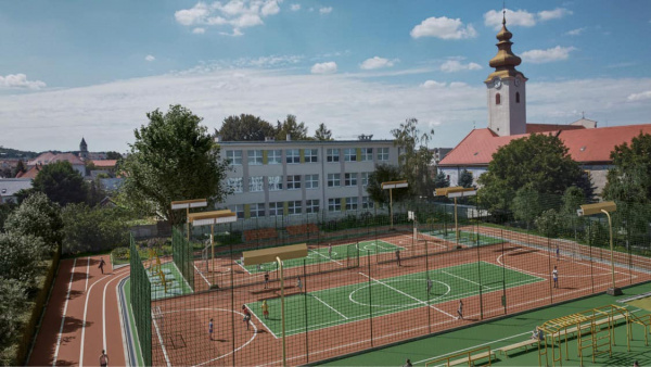 Projekt nového športoviska Gymnázia Ivana Kupca v Hlohovci | Foto: Patrik Voltmann