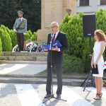Miroslav Kollár má príhovok ku pamiatke SNP | Foto: Mesto Hlohovec