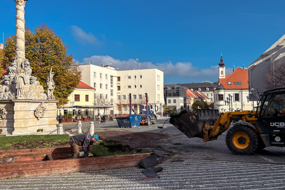 Záhon v centre Trnavy práve likvidujú. | Foto: red.
