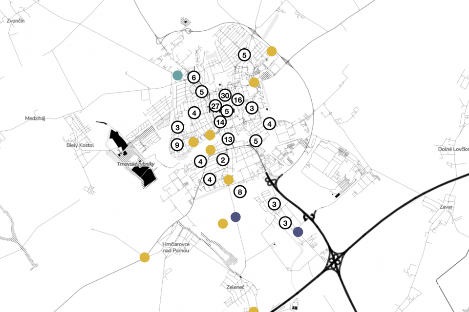 Takto vyzerá mapa v aplikácii Galéria ulice | Zdroj: galeriaulice.sk