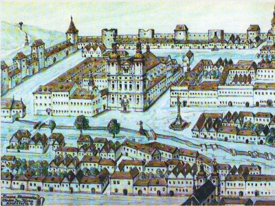 Trnavská univerzita na kolorizovanej rytine z 18. storočia | Zdroj: TRUNI