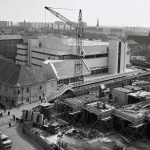 Výstavba v roku 1981. Pohľad z vtedajšieho Gottwaldovho námestia | Zdroj: Fotky stará Trnava