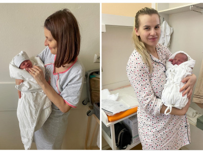 Prvé dieťa roku 2023 narodené vo Fakultnej nemocnici Trnava - Hanka. Na druhej fotke Peťko - posledné dieťa roku 2022 v trnavskej nemocnici | Zdroj: FN TT