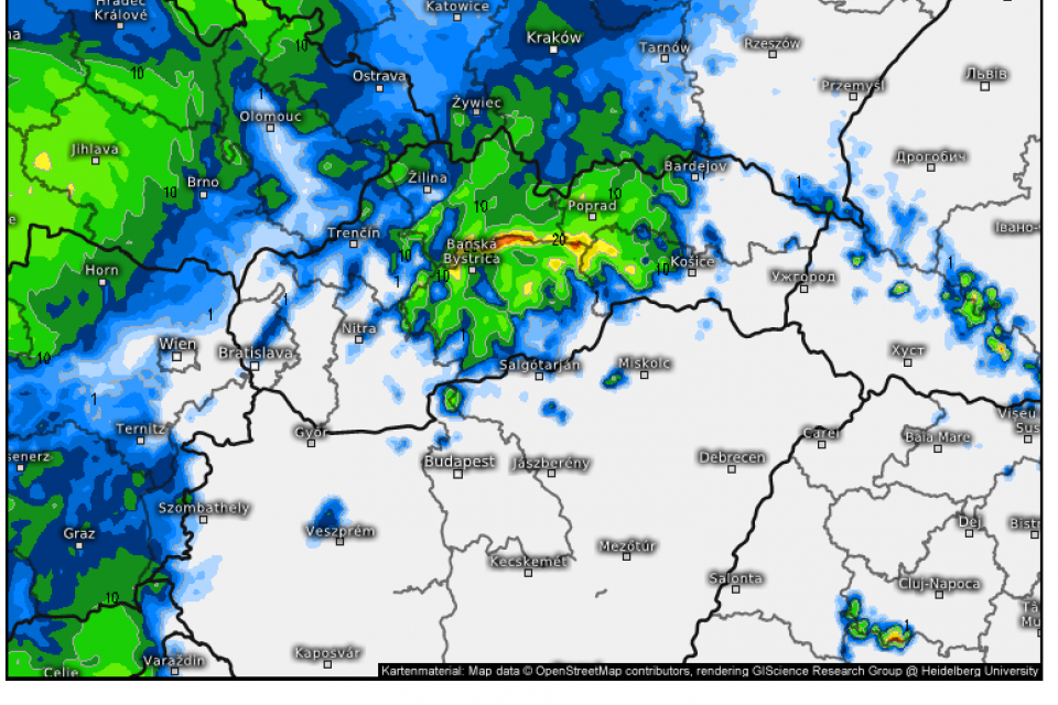 Situácia na našom území | Zdroj: OZ Severe Weather