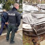 Cestný pirát a to čo ostalo z jeho auta. | Foto: KRPZ Trnava, fb