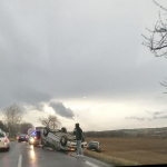 Havária za Kľačanmi smerom do Rišňoviec. | Foto: Daniela Šeryová, fb