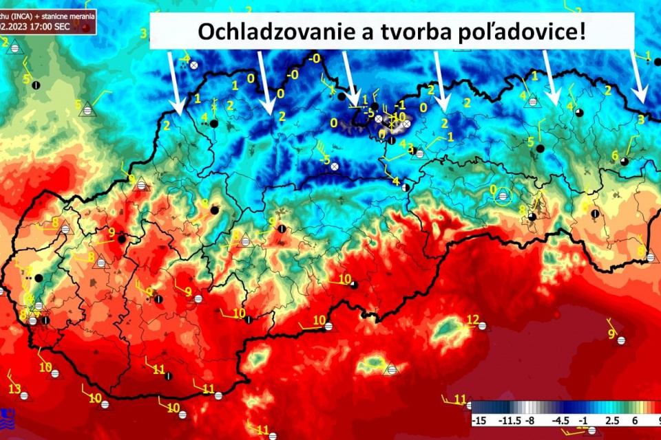 Ochladzovanie na Slovensku. | Zdroj: SHMÚ