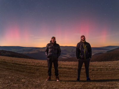 Fotografi Majo Chudý a Michal Dingo zachytili polárnu žiaru v Sobotišti. | Zdroj: Majo Chudý