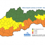 Mapa výstrah SHMÚ | Zdroj: shmu.sk