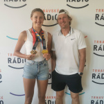 Tenistka na návšteve v Trnavskom rádiu s trénerom | Zdroj: Nikol Kaňuková