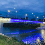 Most dnes o 20.50 h slávnostne rozsvietili. | Foto / Zdroj: Mesto Hlohovec