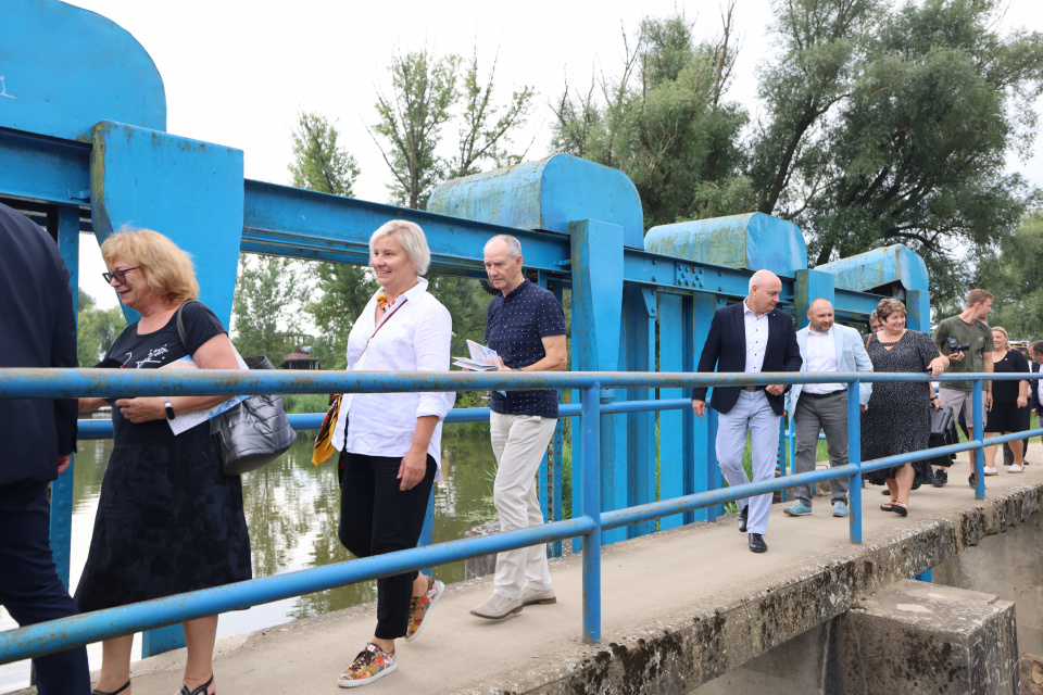 Na snímke splav, kde bude vybudovaná nová plavebná komora v Skalici vo štvrtok 17. augusta 2023. | Foto: Vladimír Miček, TASR