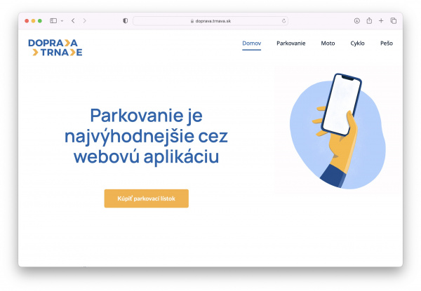 Aktuálna verzia webu doprava.trnava.sk. Mesto chystá nový web. | Reprofoto: red.