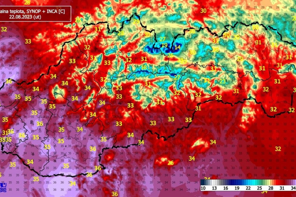 Horúčavy na Slovensku. | Zdroj: SHMÚ