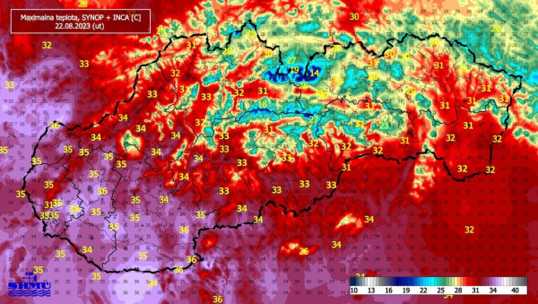 Horúčavy na Slovensku. | Zdroj: SHMÚ