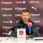 Tréner Michal Gašparík aktuálne na tlačovej besede po zápase. | Foto: pj, red.