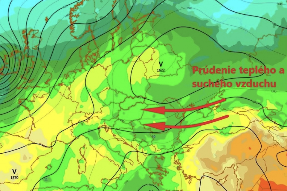 Prúdenie teplého vzduchu. | Zdroj: SHMÚ