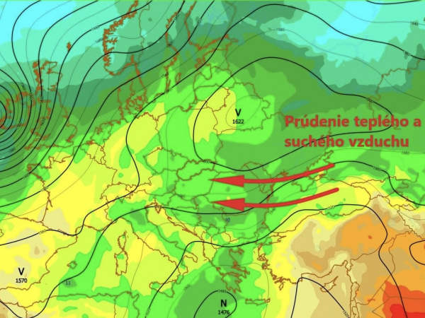Prúdenie teplého vzduchu. | Zdroj: SHMÚ