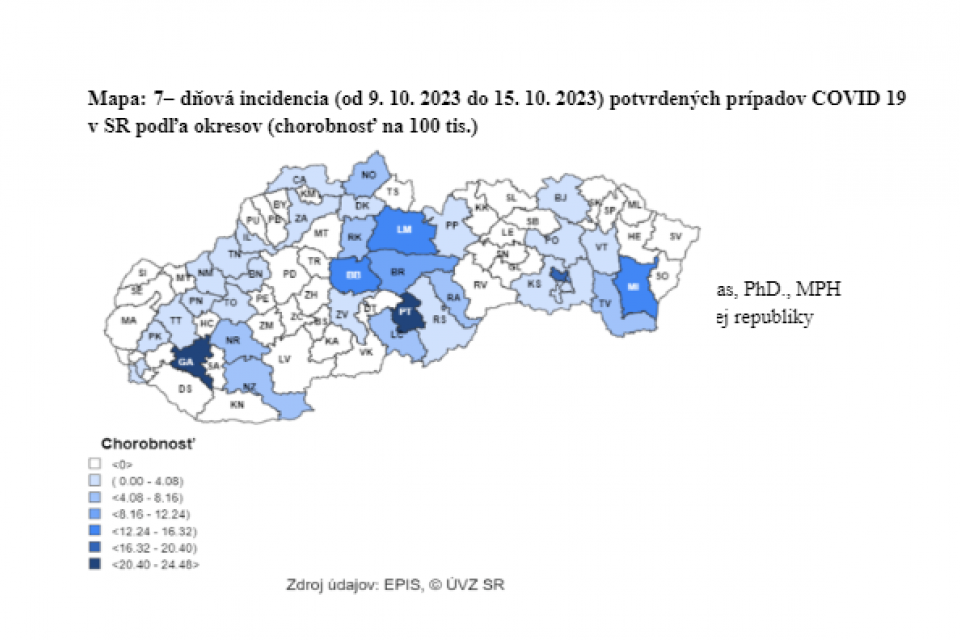 Rozloženie prípadov covidu na Slovensku | Zdroj: UVZ SR