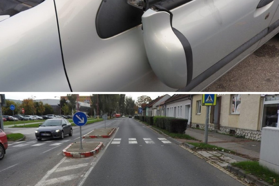 Nehoda na Rybníkovej a vozidlo, ktoré ju spôsobilo. | Zdroj: KRPZTT