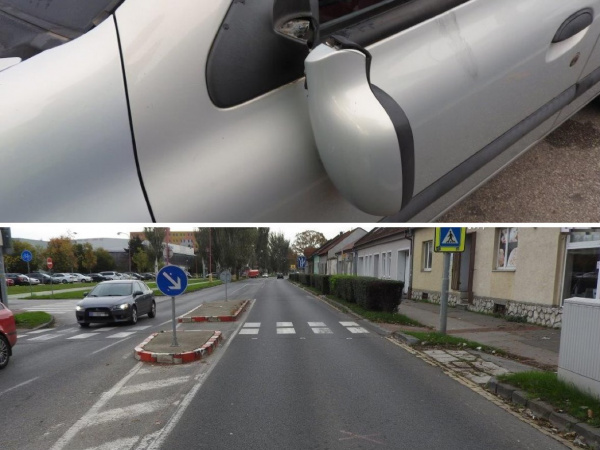 Nehoda na Rybníkovej a vozidlo, ktoré ju spôsobilo. | Zdroj: KRPZTT