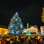 Strom na Trojičnom námestí v Trnavw už svieti. | Foto: Kamila Pánisová, Trnavské rádio
