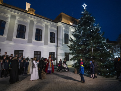Strom už stojí pred palácom | Foto: TASR, Jaroslav Novák