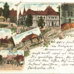 Litografická pohľadnica Kúpeľov Piešťany vydaná Karolom Schwidernochom vo Viedni, odoslaná v roku 1895 do Kromeríža. | Zdroj: Alexander Urminský
